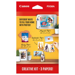 Canon Creative Kit 3 Papiersorten con 60 hojas de papel fotográfico brillante 101,6 x 152,4 mm Sk 3634C003