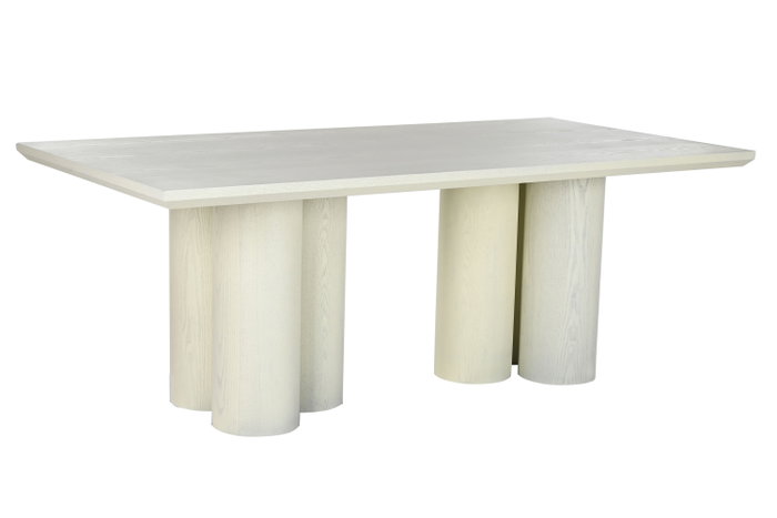 DKD Home Decor Mesa de Comedor Granito MDF 200x100x76 Blanco