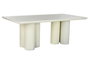 DKD Home Decor Mesa de Comedor Granito MDF 200x100x76 Blanco