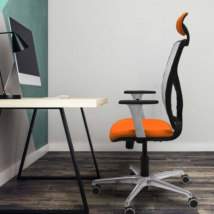 PIQUERAS Y CRESPO Silla de oficina Motilla Rosa y Gris PIQUERAS Y CRESPO Silla de oficina Motilla Rosa y Gris