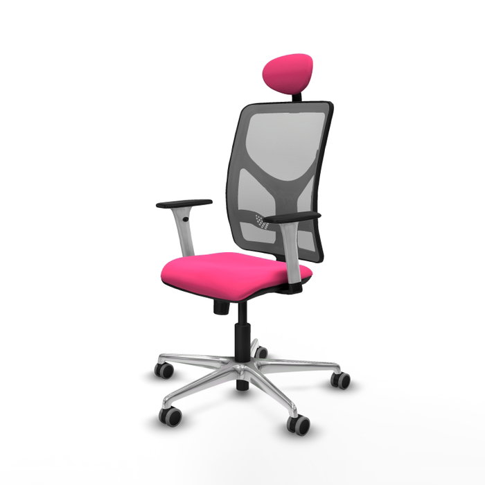 PIQUERAS Y CRESPO Silla de oficina Motilla Rosa y Gris PIQUERAS Y CRESPO Silla de oficina Motilla Rosa y Gris