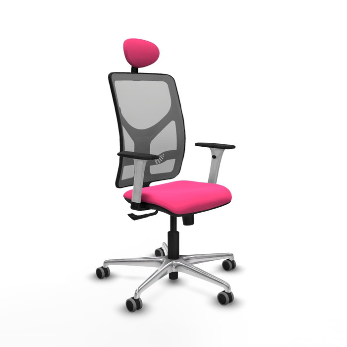 PIQUERAS Y CRESPO Silla de oficina Motilla Rosa y Gris PIQUERAS Y CRESPO Silla de oficina Motilla Rosa y Gris