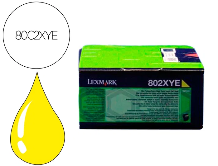 Lexmark 802XYE Cartucho de Tóner Amarillo Lexmark 802XYE Cartucho de Tóner Amarillo