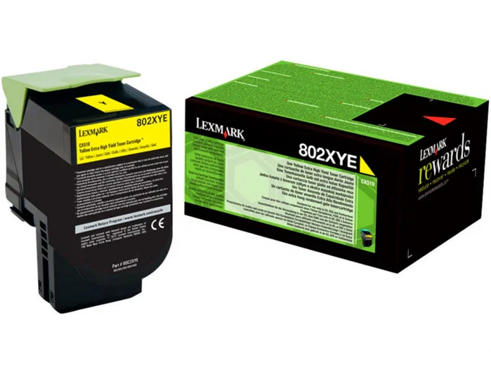 Lexmark 802XYE Cartucho de Tóner Amarillo Lexmark 802XYE Cartucho de Tóner Amarillo
