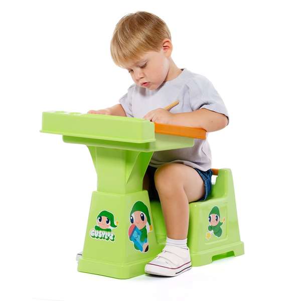 Molto Mi Primer Pupitre - Pupitre infantil para niños de 18 meses en adelante, color natural, dimensiones 52x32x31 cm