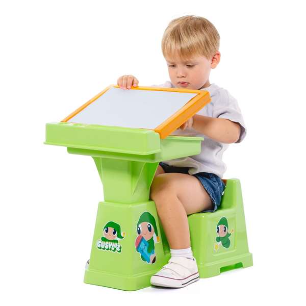 Molto Mi Primer Pupitre - Pupitre infantil para niños de 18 meses en adelante, color natural, dimensiones 52x32x31 cm