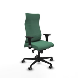 PIQUERAS Y CRESPO Sillón Albacete Verde esmeralda con mecanismo Sincro y Brazos 1D