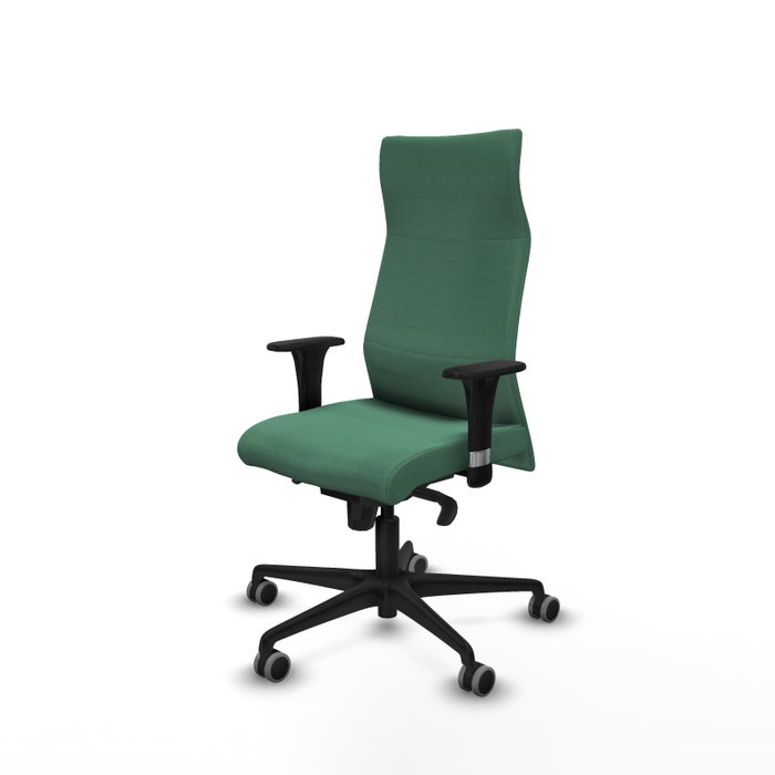 PIQUERAS Y CRESPO Sillón Albacete Verde esmeralda con mecanismo Sincro y Brazos 1D