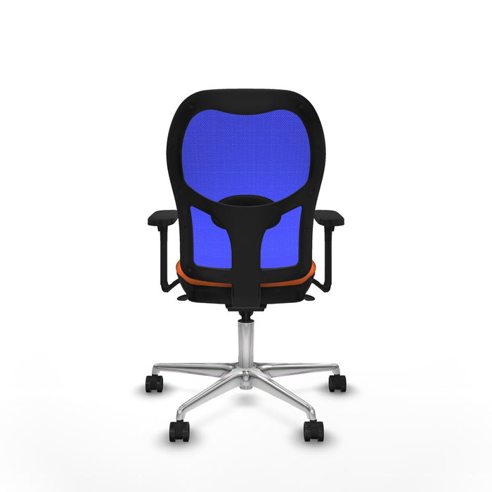 PIQUERAS Y CRESPO Silla de oficina Jorquera con mecanismo Sincro, tela naranja y malla azul
