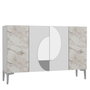 Hanah Home Consola KM120 Blanco Mármol de Éfeso Plateado 120 cm