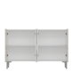 Hanah Home Consola KM120 Blanco Mármol de Éfeso Plateado 120 cm