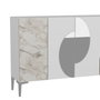 Hanah Home Consola KM120 Blanco Mármol de Éfeso Plateado 120 cm