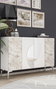 Hanah Home Consola KM120 Blanco Mármol de Éfeso Plateado 120 cm