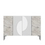 Hanah Home Consola KM120 Blanco Mármol de Éfeso Plateado 120 cm