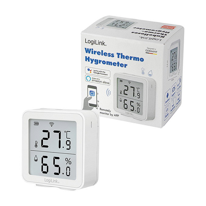 LogiLink Detector Inteligente de Temperatura y Humedad WiFi Compatible con Tuya LogiLink Detector Inteligente de Temperatura y Humedad WiFi Compatible con Tuya