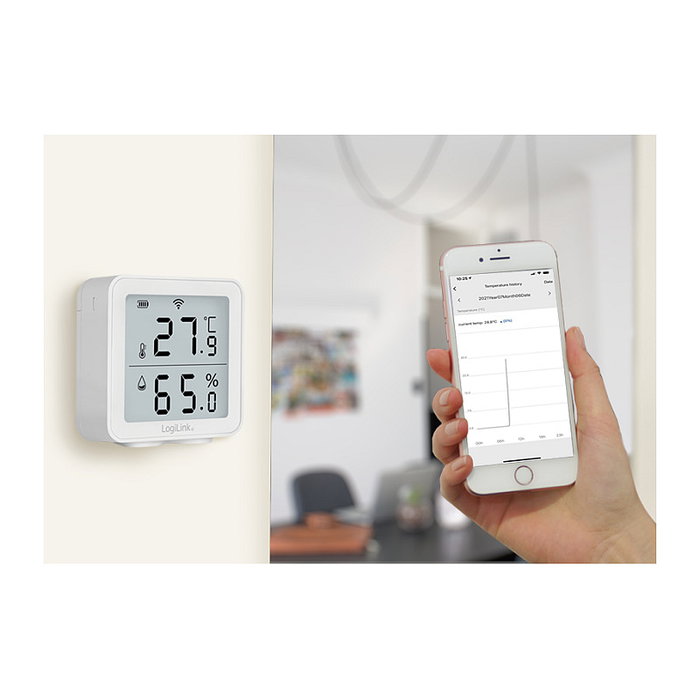 LogiLink Detector Inteligente de Temperatura y Humedad WiFi Compatible con Tuya LogiLink Detector Inteligente de Temperatura y Humedad WiFi Compatible con Tuya