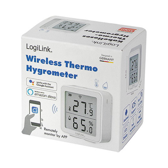 LogiLink Detector Inteligente de Temperatura y Humedad WiFi Compatible con Tuya LogiLink Detector Inteligente de Temperatura y Humedad WiFi Compatible con Tuya