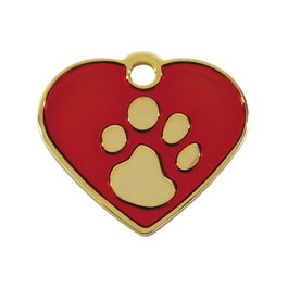 Placa identificativa para collar Imarc Heart Rojo Dorado