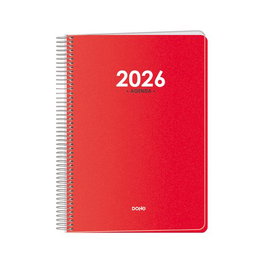 DOHE Agenda Anual Metropoli Espiral Tapa PP Rojo 150x210 mm
