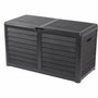 Eda Baya Garden Bay Cubo de Basura de Plástico Gris Antracita 420 Litros Imitación Madera