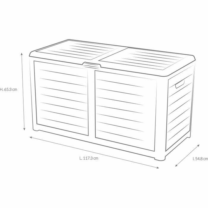 Eda Baya Garden Bay Cubo de Basura de Plástico Gris Antracita 420 Litros Imitación Madera