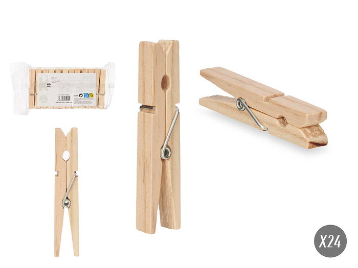 Arte Regal Set 24 Pinzas Madera Pequeñas 10.5x19x3 cm, Pinza: 7.5x1x1 cm (Set de 24) Arte Regal Set 24 Pinzas Madera Pequeñas 10.5x19x3 cm, Pinza: 7.5x1x1 cm (Set de 24)