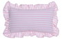 DKD Home Decor Cojín de Algodón Reciclado Rosa con Volante y Rayas