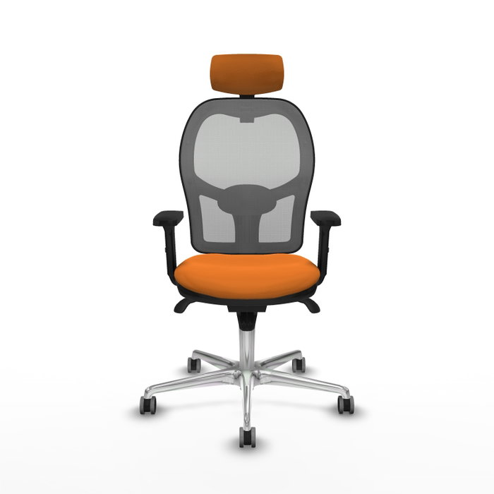 PIQUERAS Y CRESPO Silla de oficina Jorquera con mecanismo Sincro, Similpiel Naranja y Malla Gris PIQUERAS Y CRESPO Silla de oficina Jorquera con mecanismo Sincro, Similpiel Naranja y Malla Gris