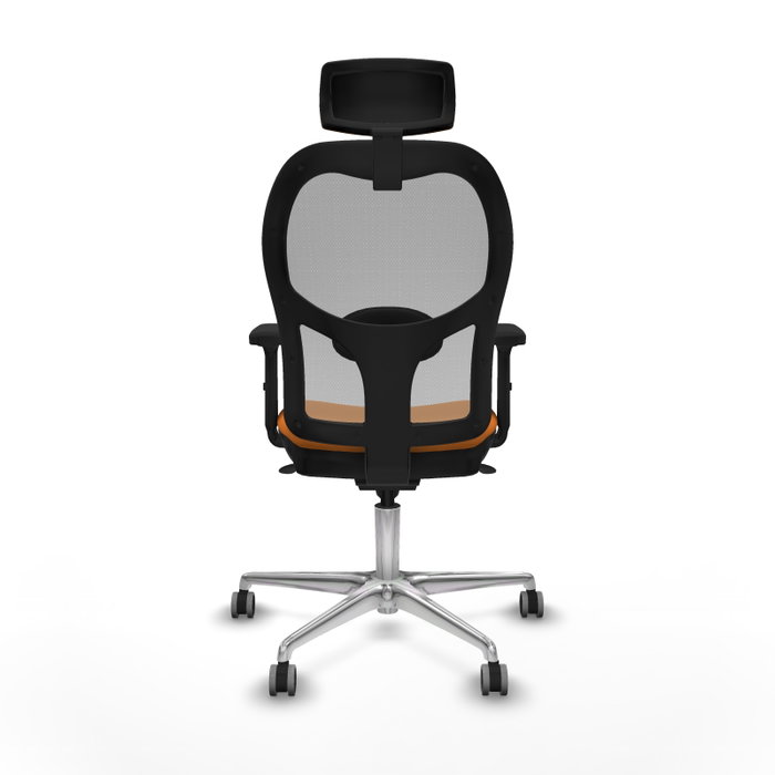 PIQUERAS Y CRESPO Silla de oficina Jorquera con mecanismo Sincro, Similpiel Naranja y Malla Gris PIQUERAS Y CRESPO Silla de oficina Jorquera con mecanismo Sincro, Similpiel Naranja y Malla Gris