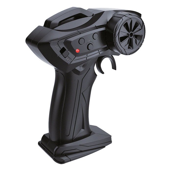 AMEWI 21110 Coche de Carreras RC Drift Muscle Car 4WD 1:20 Escala Negro RTR con Iluminación, Motor Eléctrico, 2.4 GHz, 15 km/h, para +8 Años