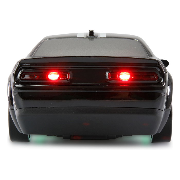 AMEWI 21110 Coche de Carreras RC Drift Muscle Car 4WD 1:20 Escala Negro RTR con Iluminación, Motor Eléctrico, 2.4 GHz, 15 km/h, para +8 Años