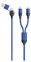2GO 797366 Cable USB A a USB C y 2x USB-C, 1.2m (120cm), Nylon trenzado, Negro/Azul
