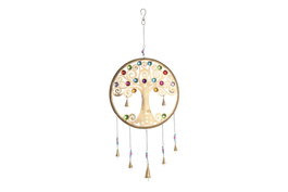 DKD Home Decor Decoración Colgante Metal Árbol de la Vida Dorado