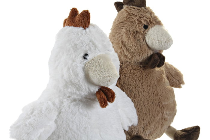 DKD Home Decor Sujetapuertas Cottage Blanco Beige Poliester 22 x 25 x 22 cm (4 Unidades)