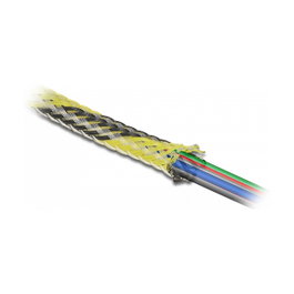 DeLOCK Funda trenzada estirable 2 m x 38 mm negro-amarillo