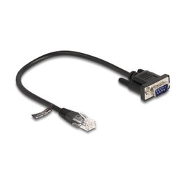 DeLOCK Cable RJ45 macho a Serial RS-232 D-Sub 9 macho 30 cm Negro