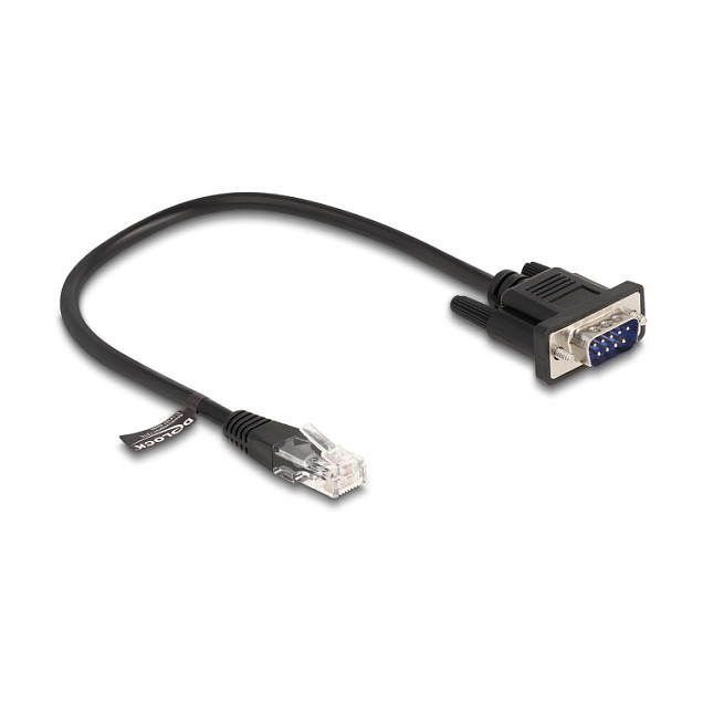 DeLOCK Cable RJ45 macho a Serial RS-232 D-Sub 9 macho 30 cm Negro DeLOCK Cable RJ45 macho a Serial RS-232 D-Sub 9 macho 30 cm Negro