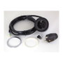 Bachmann 926.001 Enchufe de Pared con Protección 1x Schutzkontakt Tipo F, 2 m, Negro, Blanco y Acero Inoxidable, Incluye Aro Decorativo