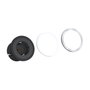 Bachmann 926.001 Enchufe de Pared con Protección 1x Schutzkontakt Tipo F, 2 m, Negro, Blanco y Acero Inoxidable, Incluye Aro Decorativo