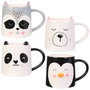 The Concept Factory Mug 400 Ml Animales (mapache, panda, oso polar, pingüino) de Dolomita