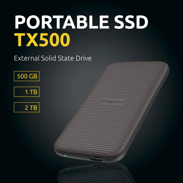 Intenso TX500 SSD Externo 500GB USB Tipo C 3.2 Gen 2 - Resistente a Golpes, Compacto, Hasta 1000MB/s, Color Marrón Intenso TX500 SSD Externo 500GB USB Tipo C 3.2 Gen 2 - Resistente a Golpes, Compacto, Hasta 1000MB/s, Color Marrón