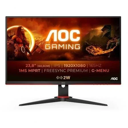 AOC 24G2SPAE/BK Monitor Gaming 23.8" Full HD 1ms 165Hz IPS Negro, Altavoces Integrados, Adaptive Sync, Diseño sin Marco AOC 24G2SPAE/BK Monitor Gaming 23.8" Full HD 1ms 165Hz IPS Negro, Altavoces Integrados, Adaptive Sync, Diseño sin Marco