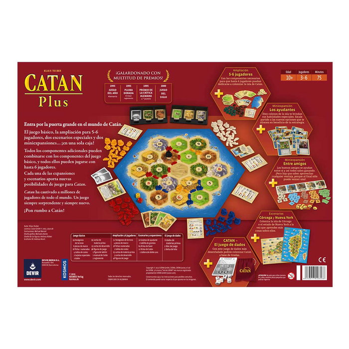 Devir Catan Plus con Expansiones y Escenarios para 3-6 Jugadores Devir Catan Plus con Expansiones y Escenarios para 3-6 Jugadores
