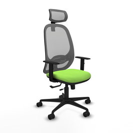 PIQUERAS Y CRESPO Silla de oficina Cilanco con mecanismo Sincro/Traslack, Pistacho y Gris