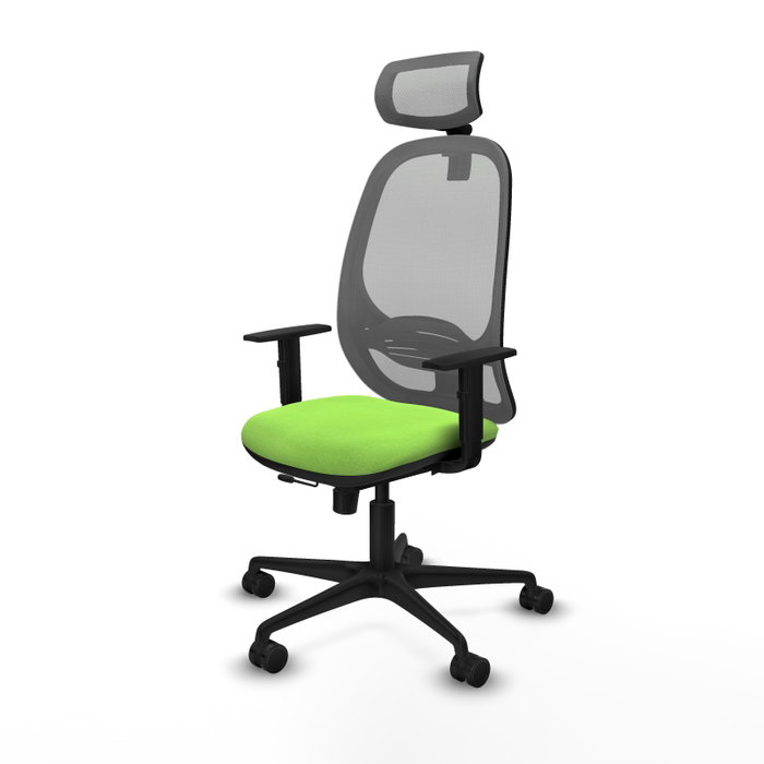 PIQUERAS Y CRESPO Silla de oficina Cilanco con mecanismo Sincro/Traslack, Pistacho y Gris