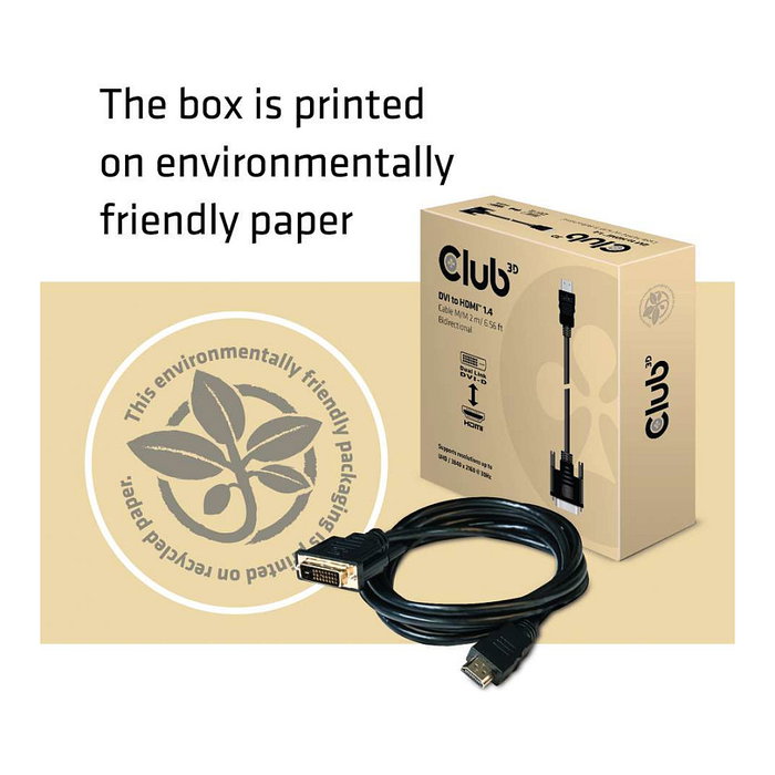 Club 3D CAC-1210 Cable Adaptador DVI Dual Link a HDMI 1.4 de 2m Club 3D CAC-1210 Cable Adaptador DVI Dual Link a HDMI 1.4 de 2m