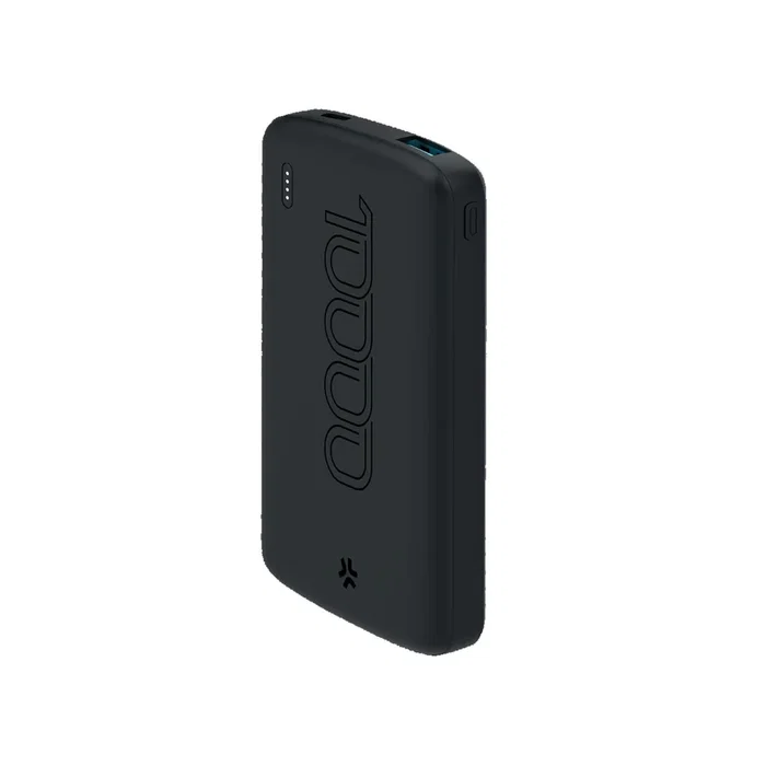 Celly PBE10000EVOBK Batería Externa Power Bank 10000 mAh Litio - Negro, con Puertos USB Tipo C y USB A, Entrada y Salida 5V/2A