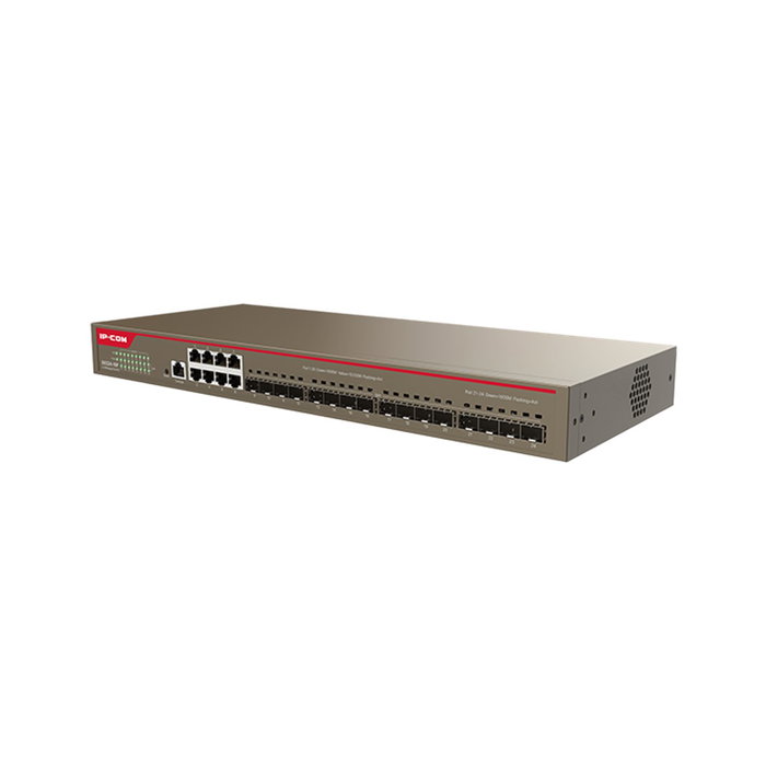 IP-COM G5324-16F Conmutador Administrado en la Nube Capa 3, 24 Puertos Gigabit (8 RJ45 + 16 SFP), 48 Gbps, QoS, VLAN, ACL, para PYMES y Redes Empresariales
