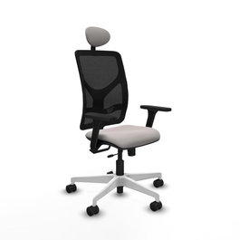 PIQUERAS Y CRESPO Silla de oficina Motilla con mecanismo Sincro/Traslack, Blanco y Negro