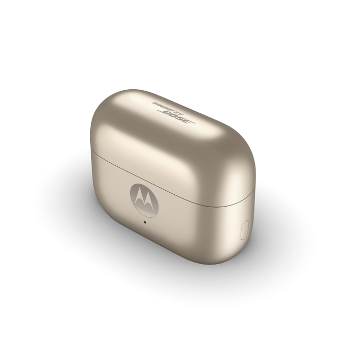 Motorola Moto Buds Loop Auriculares Inalámbricos Clip Oreja Open-Ear Bluetooth 5.0 - Sound by Bose, Reducción Activa de Ruido, 8h Batería, Resistente al Agua, Color Beige French Oak